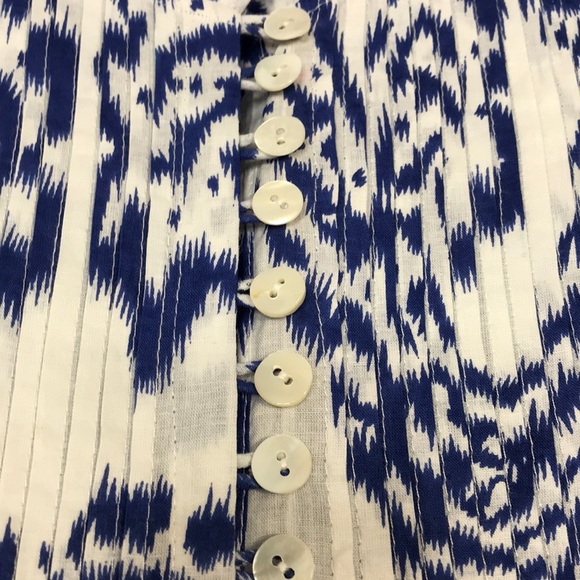 NWT At Last Cotton Annabel Maxi Dress in Blue & White Ikat - Picture 7 of 10